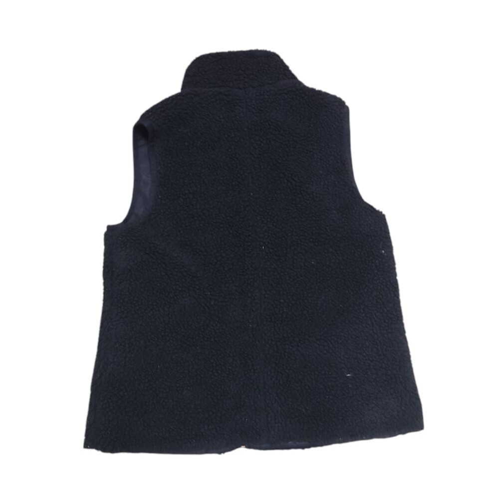 . Crew Vest Womens Small Black Sherpa Fleece Mock Neck Gilet H1197 Casual - Picture 3 of 8